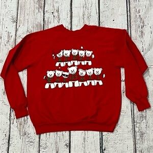 Vintage 1980s Beary Christmas Ugly Xmas Sweater 80s Teddy Bear Sweatshirt